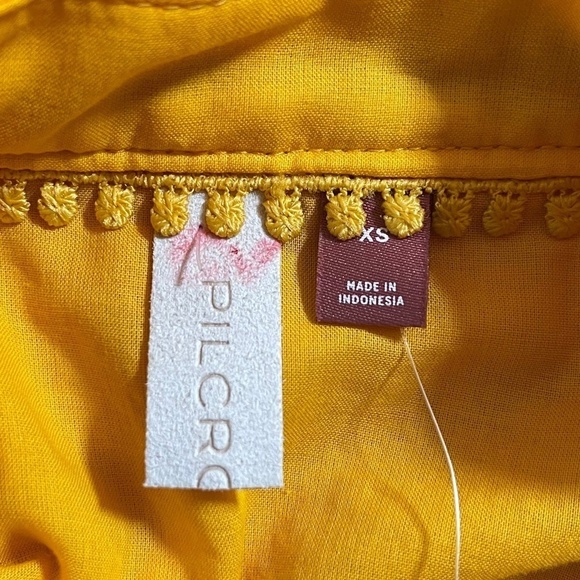 Pilcro Velvet Blouse Top Floral Embroidered Applique Casual Boho Peasant XS NWT - Picture 11 of 15